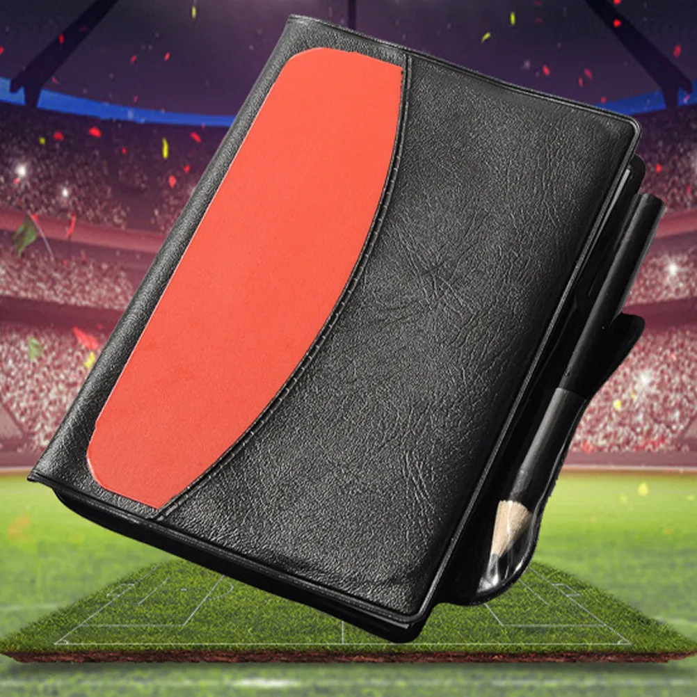 

1Set Soccer Referee Cards Standard Portable Multi-Function Red Yellow Cards Professional Match Supply Kit Referee Wallet