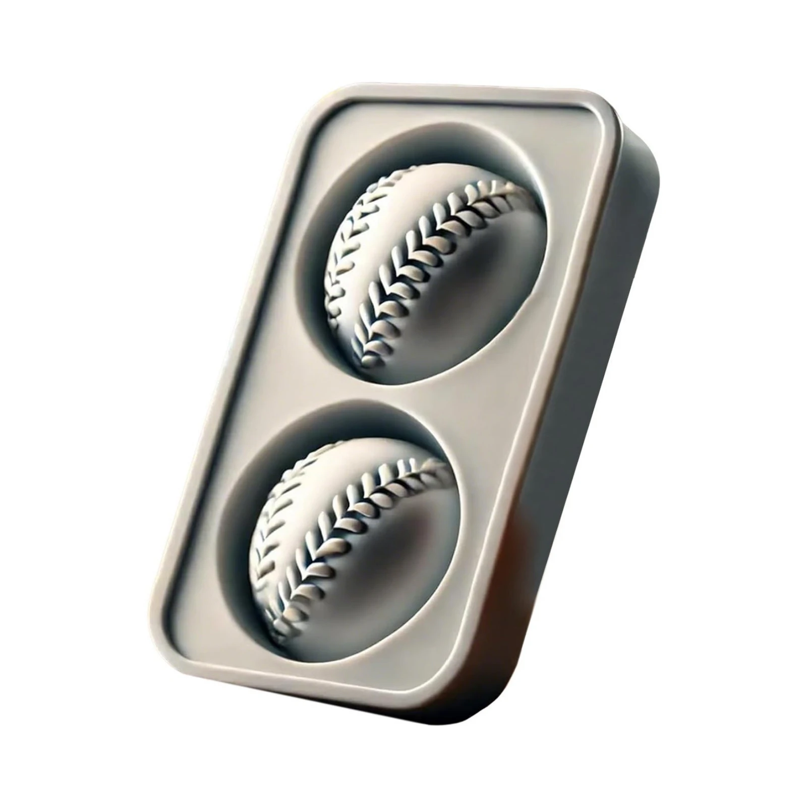 Baseball Shaped Ice Mold For Whiskey 2 Cavity Sphere Ice Cube Tray Reusable For Home Bar Easy Release Cocktail Kitchen Tool