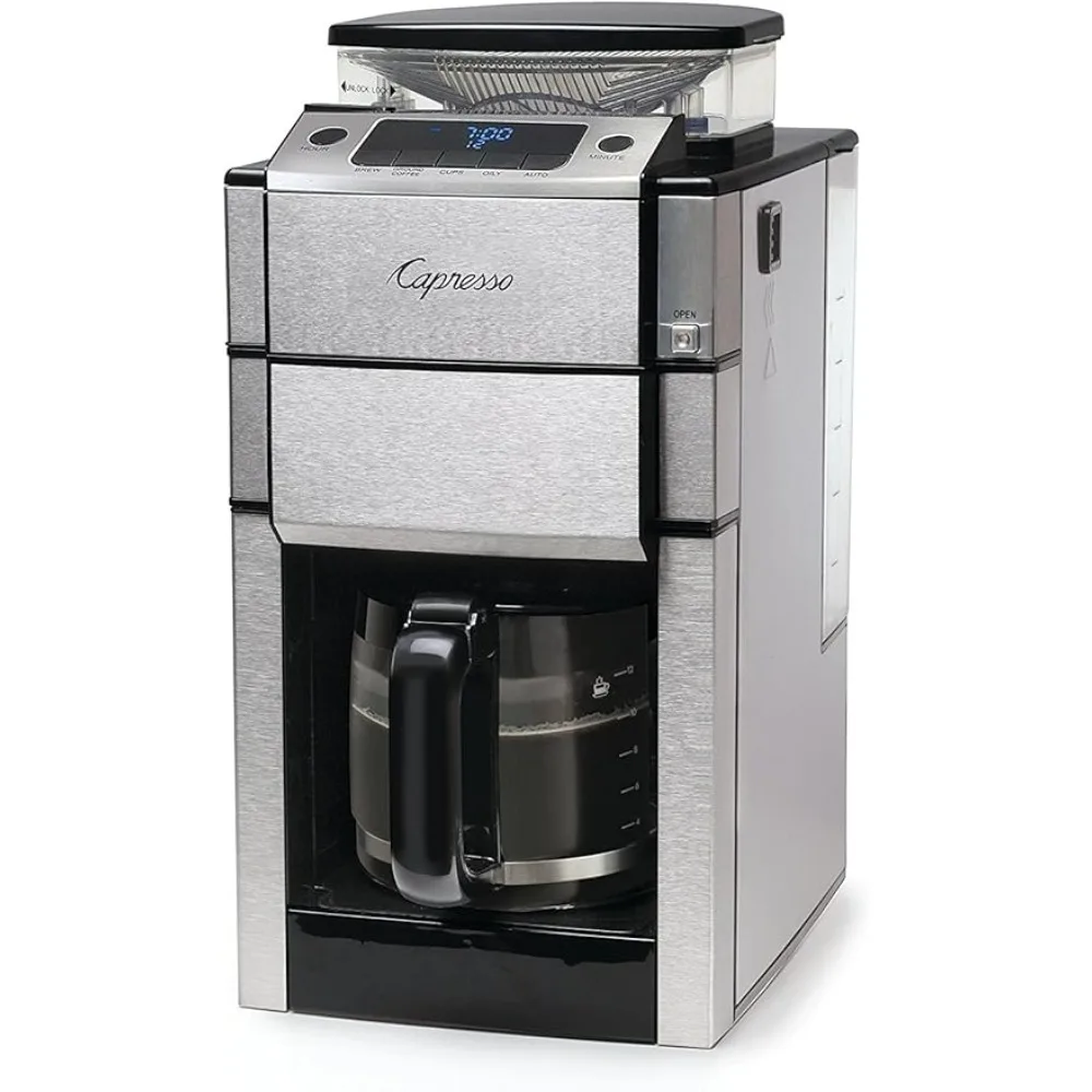 Capresso-cafetera de cristal Team Pro Plus, 12 tazas, plata, 487,05