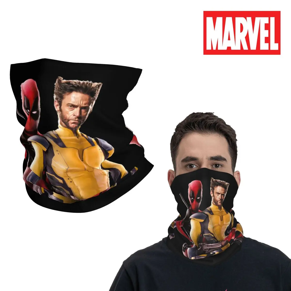 Popular Movies Bandana Neck Cover Printed Motorcycle Club Deadpool & Wolverine Face Scarf Balaclava Hiking Unisex Adult Washable