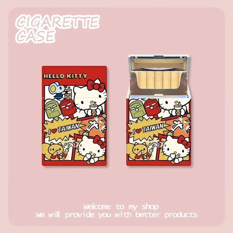 

Пластиковая коробка для сигарет Hello Kitty Katie Cat, креативная персонализированная коробка для хранения с героями мультфильмов, 20 упаковок, грубый подарок, чехол-держатель для бойфренда