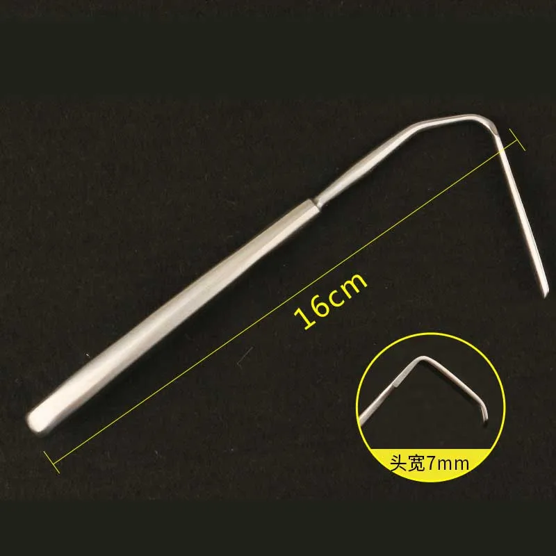 Mandibular ângulo direito gancho dupla cabeça aço inoxidável nariz cirurgia plástica instrumento nariz gancho L tipo nariz profundo puxar gancho