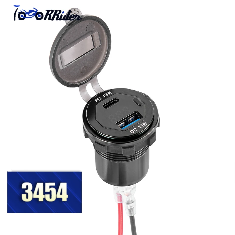 دراجة نارية اليسار واليمين كاميرا الهاتف المحمول USB شاحن سريع الملحقات مع التتابع لكاواساكي Versys 650 2022 2023 2024