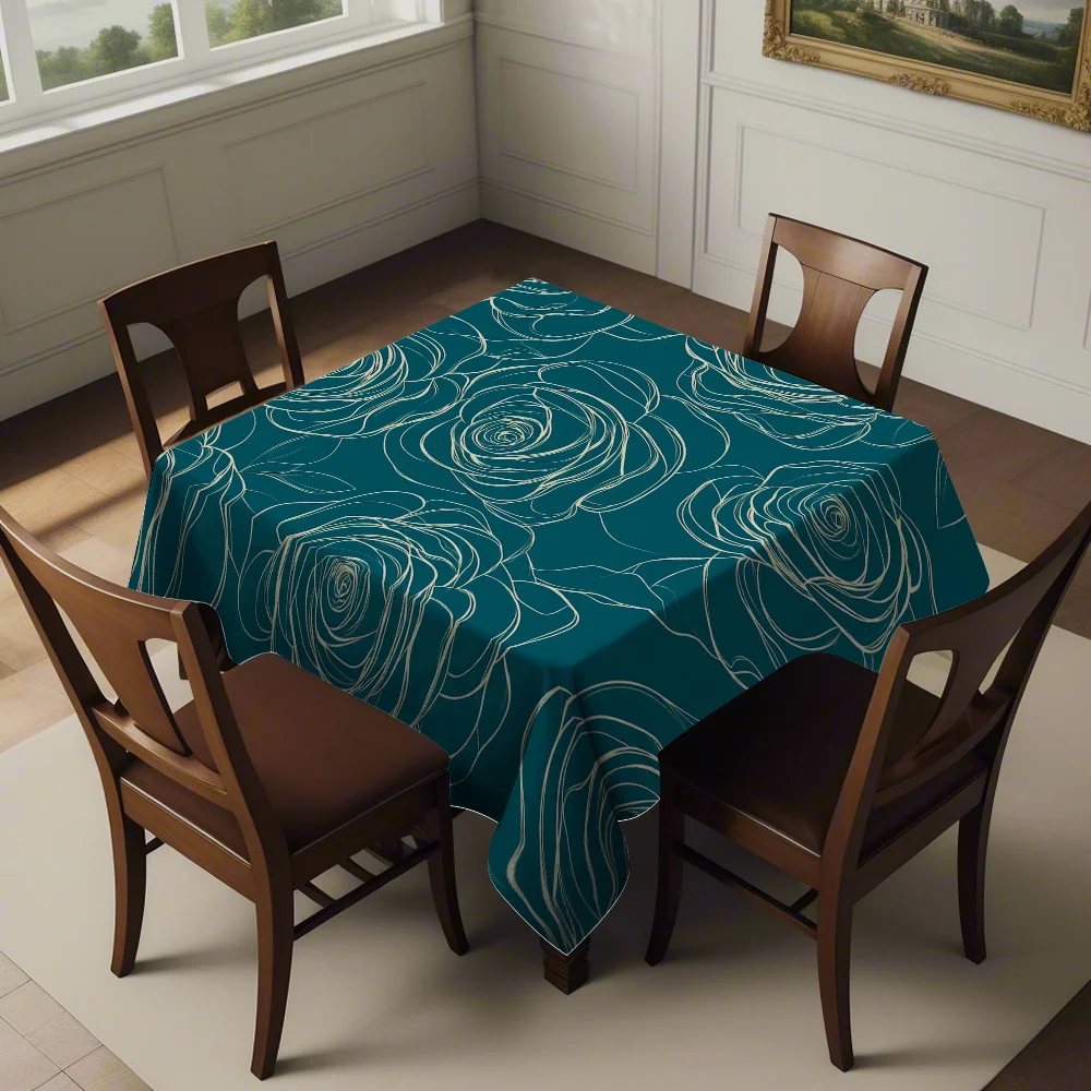 JIT1pc's new simple-print square tablecloth, with edge-locking technique, is stain-resistant and does not wrinkle.