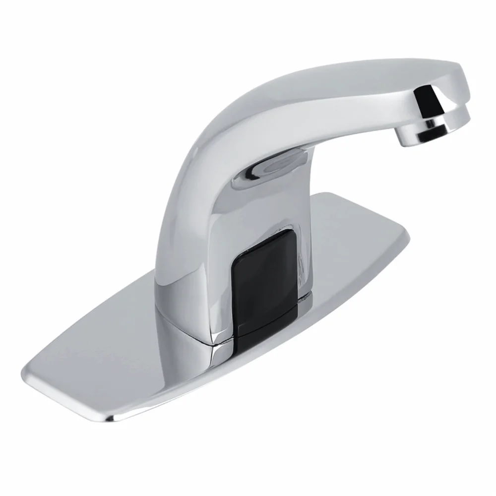 Single Cold Water Motion Sensor Faucet PVD Plating with Control Box Touchless Bathroom Faucet Battery Operated Infrared Faucet