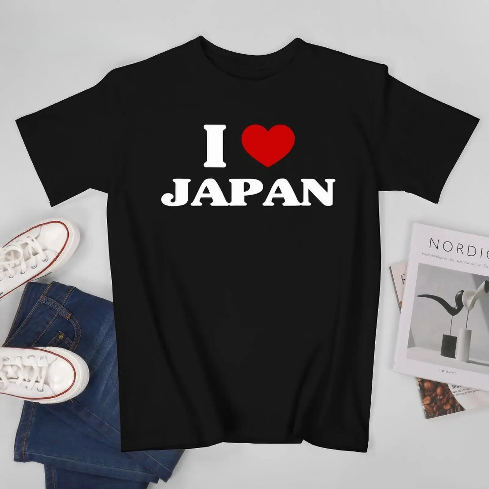 Camiseta Unisex para Hombre y Mujer, Diseño de Souvenir de Japón, I Love Japan, I Heart Japan