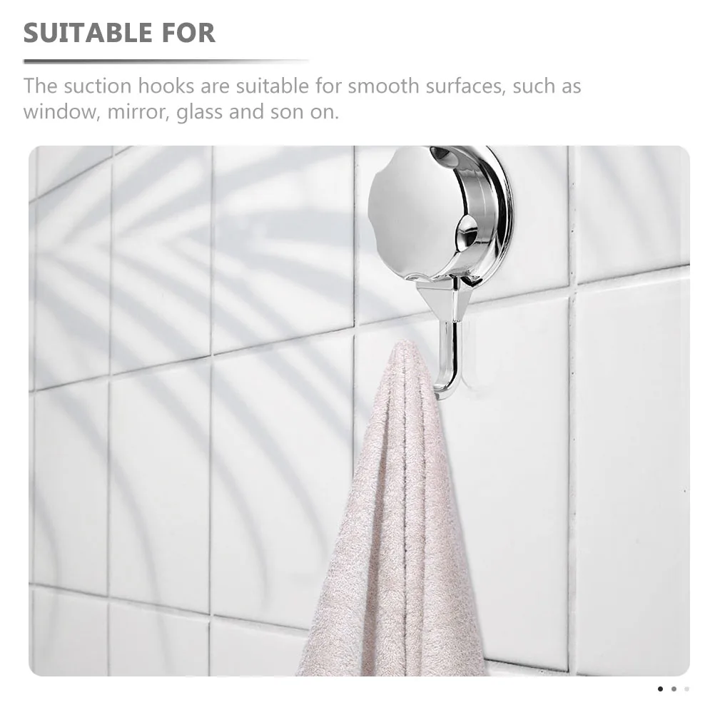 

2pcs Silver Cup Hooks Bathroom Kitchen Bedroom Multifunctional Punch Free Wall Hanging Wall Hanging Hooks Strong ABS