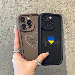 TPU Zachte Telefoon Hoesje Voor Iphone 11 12 13 14 15 Pro Max Xr Angel Eye Case Ss100 Ukraine Love Heart Schokbestendige Achterkant