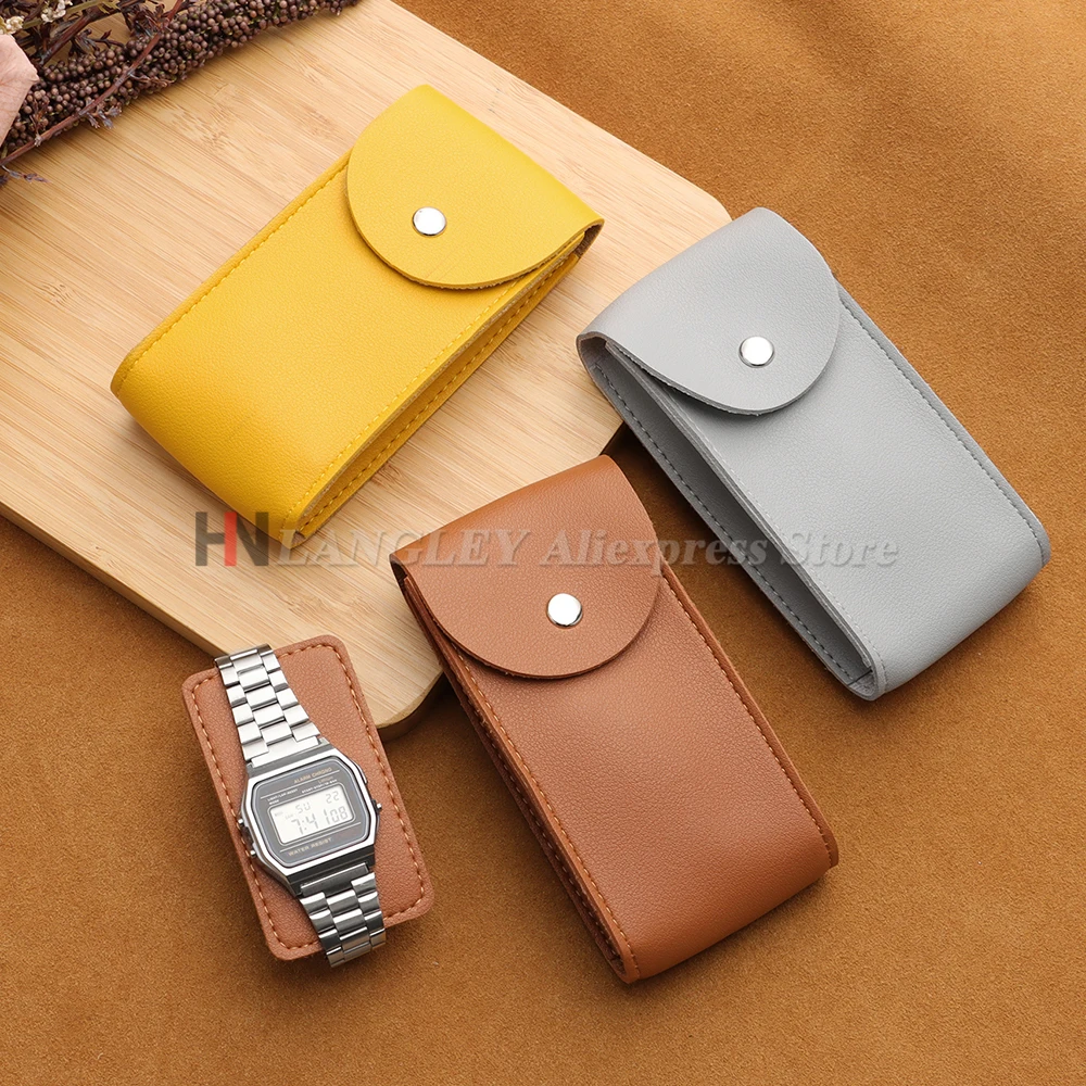 Portable Microfiber Leather Watch Pouch Storage Bag Single Watch Travel Organizer Display Pouch for Men Women Protection Case