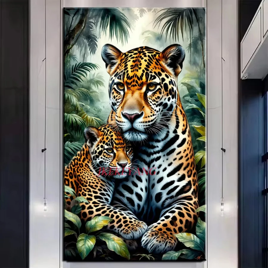 

Jungle Leopard Lion Landscape 5D Large DIY Diamond Painting Jewelry Cross Stitch Kits Mosaic 100x200cm Panther Diamond Home Art
