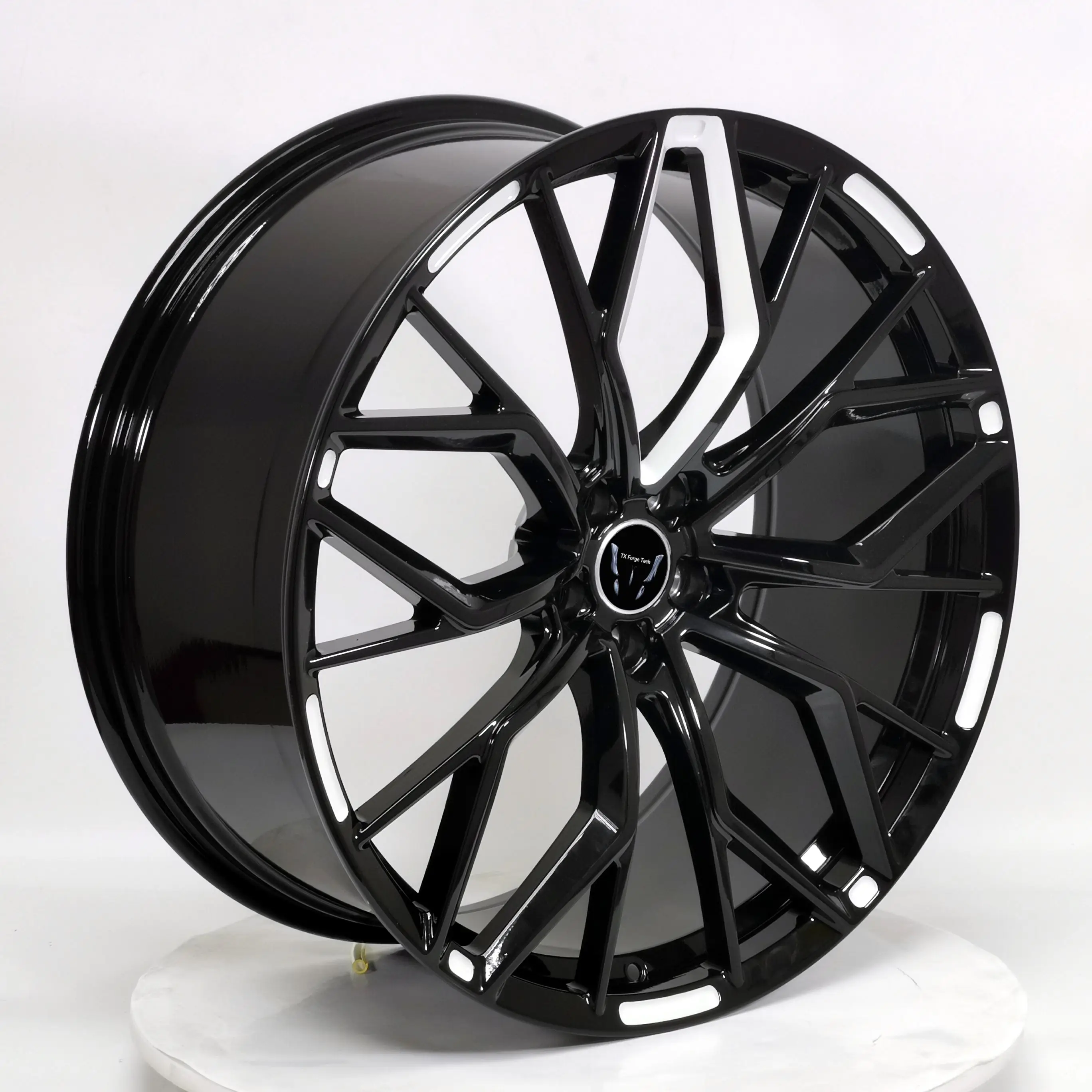 Source Factory Custom Aluminum Alloy  Rims Modified Hub 18 19 20 21 Inch Black Forged Wheels Passenger Car Wheels