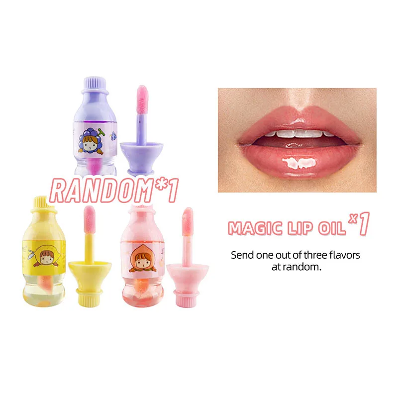 36Pcs Cute Drink Bottle Lip Oil Fruit Flavor Vitamin E Nurish Lips Moisturizing Lip Oil Lips Care Lips Makeup Wholesale