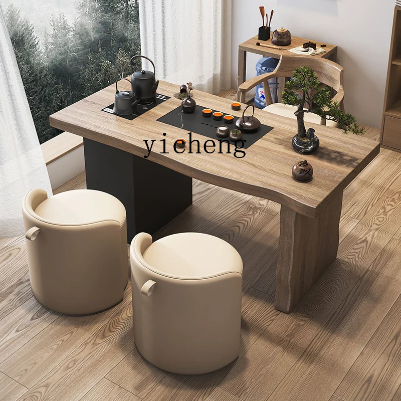 HD new Chinese balcony tea table and chair combination household tea table kettle simple tea table