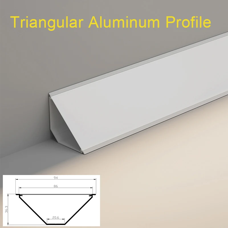 Led Aluminum Profile Light Wall Washing Lighting Gypsum Linear Corner Luminous Top Corner Strip Ceiling Bedroom Decor Profile