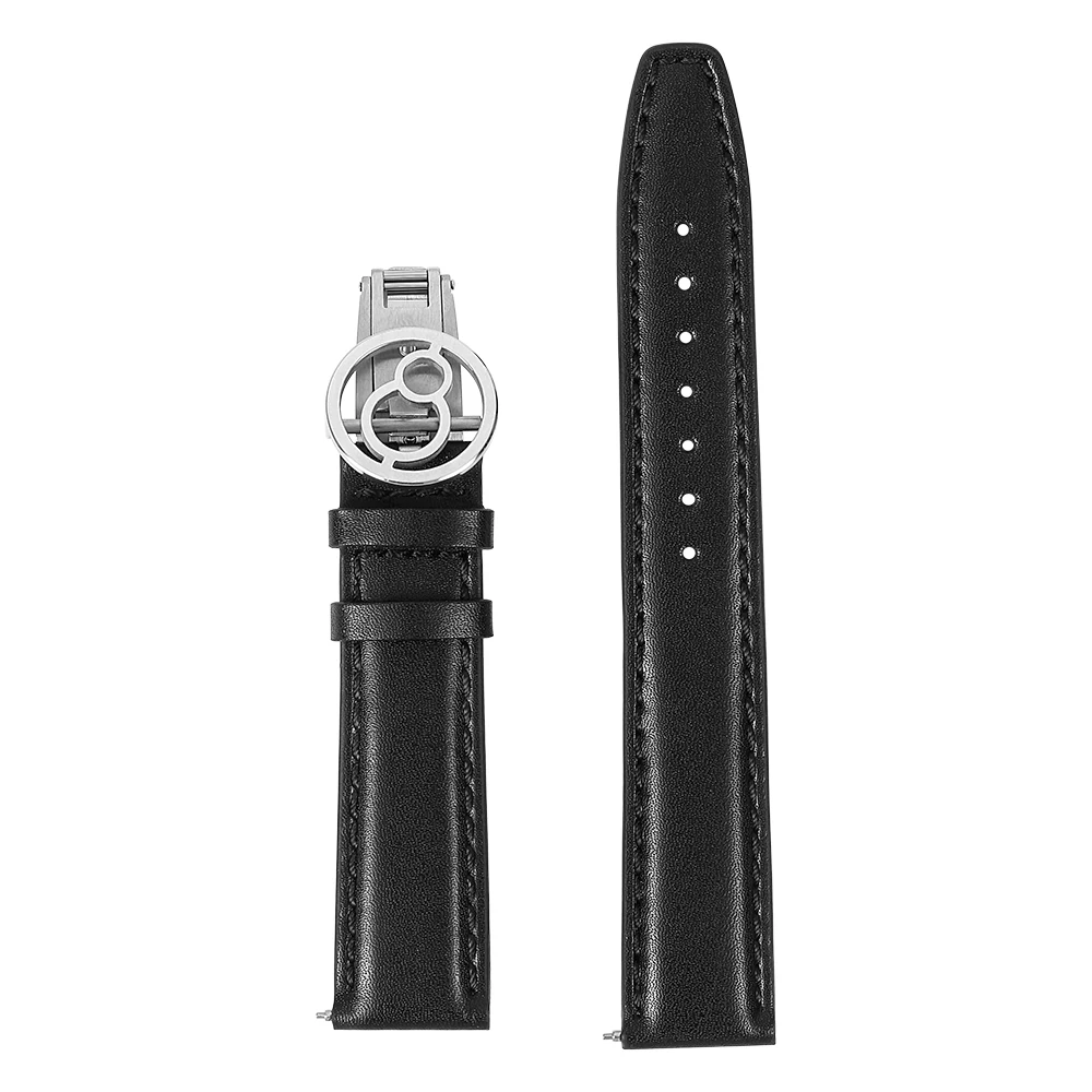 Boderry Genuine Leather Strap with Spring Buckle Suitable for all watches with 20mm lug width