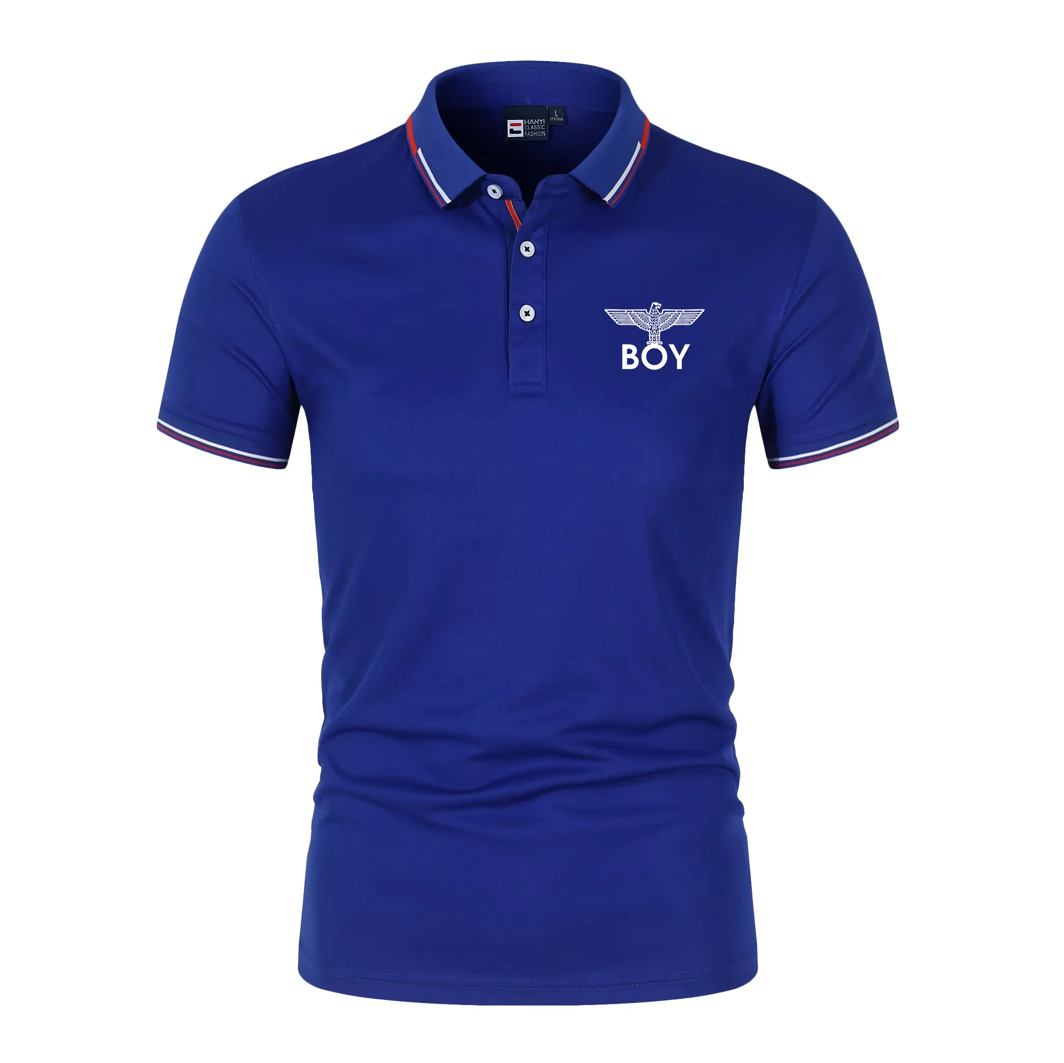 BOY LONDON Eagle Men's High Collar Polo Shirt Summer Breathable Quick Drying Comfortable Casual Fashion Sportswear