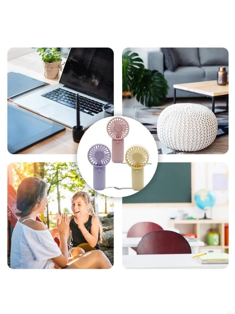 Portable 3A Battery Operated Handheld Mini Fan Quiet Cooling For Indoor Outdoor Use 