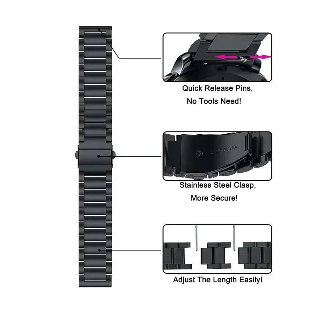 For OnePlus Watch 2 46mm Strap 22mm Stainless Steel Band For Oppo Watch X/4 Pro Realme Watch 2 3 S Pro Metal Correa Wristband