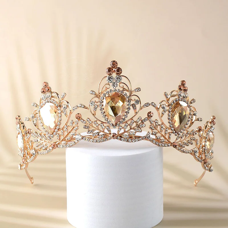 

1Pc Luxury Crystal Jewelry Hair Accessories Baroque Crown Bridal Tiaras Crown Head wear Party Women's Jewelry Accessories Crown