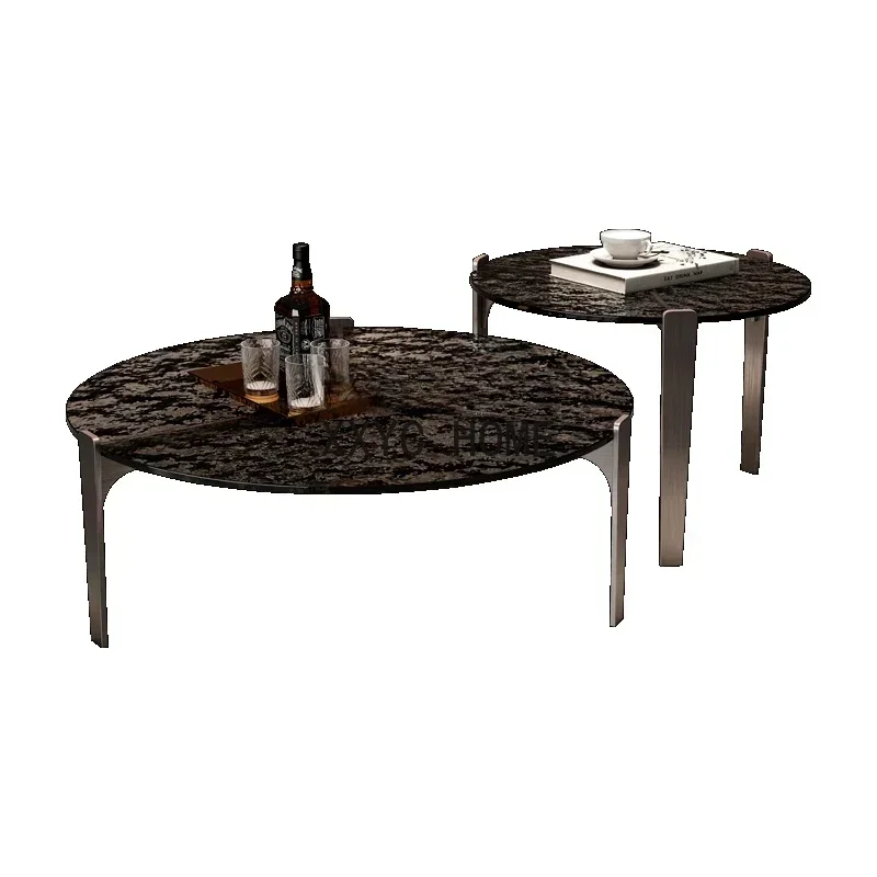 Size round Combination Water Ripple Glass Tea Table Model Room Living Room