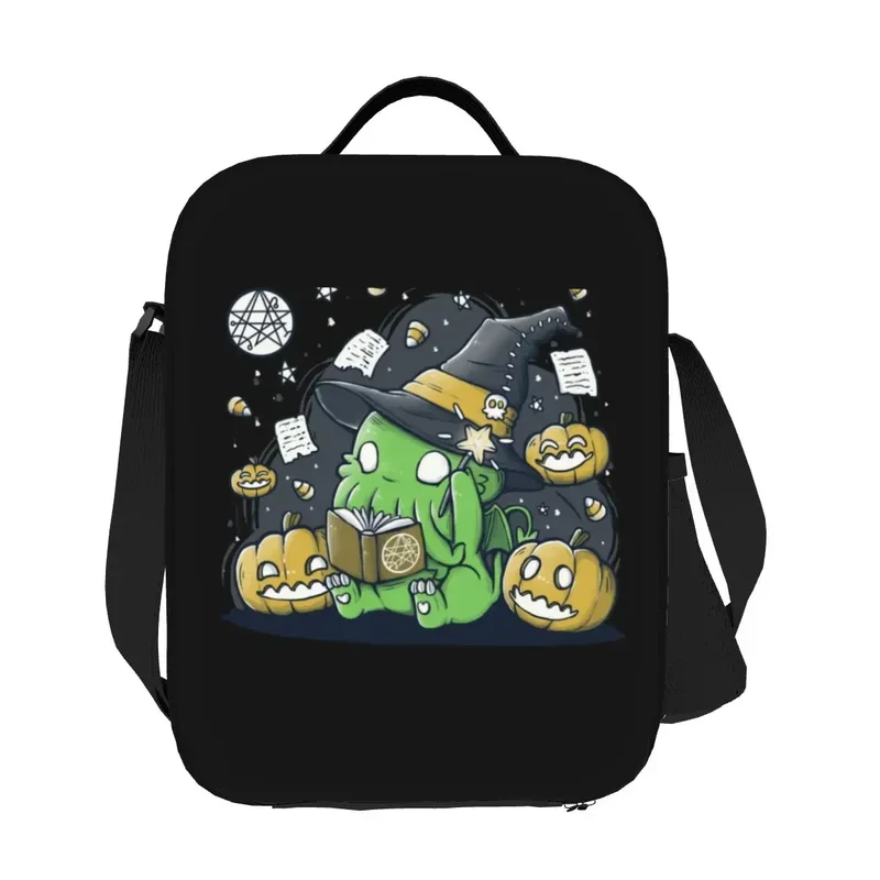 Custom Funny Cthulhu Halloween Lunch Bag Men Women Cooler Warm Insulated Lunch Boxes for Kids School