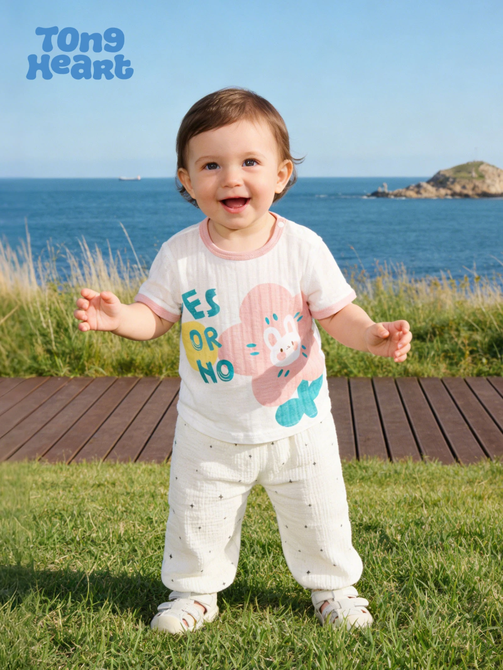 Baby short-sleeved T-shirt, summer lightweight style, new model, round-neck, baby clothes, children's summer outfit, top
