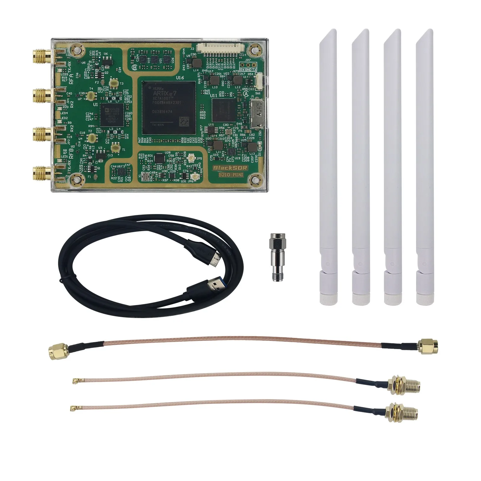 

B210 Mini AD9361 Software Defined Radio Development Kit Motherboard+Accessories SDR Replacement for HackRF PlutoSDR