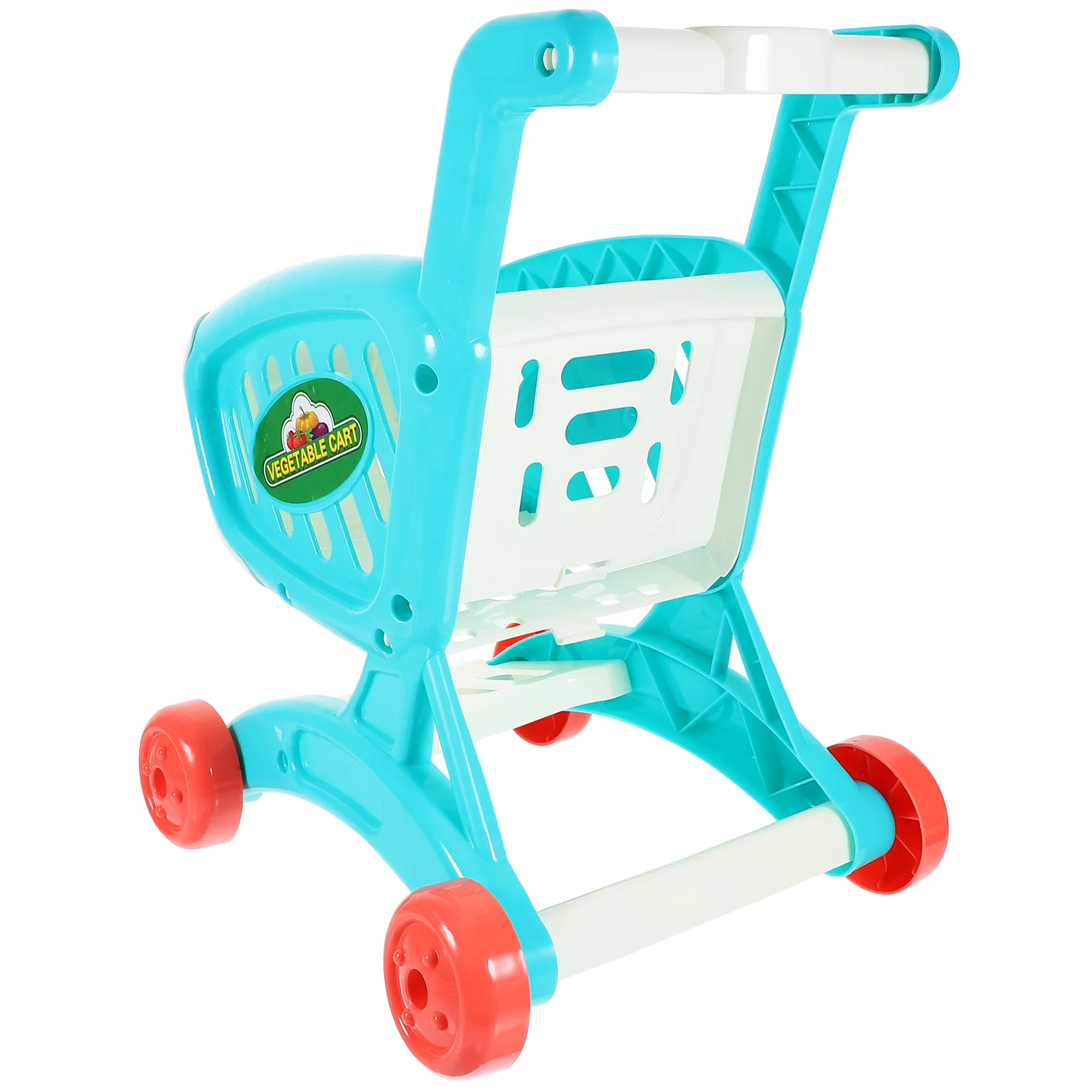 Simulação de plástico carrinho de compras brinquedo para crianças arco suave design bebê playroom decoração alta imitação carrinho criança rack armazenamento