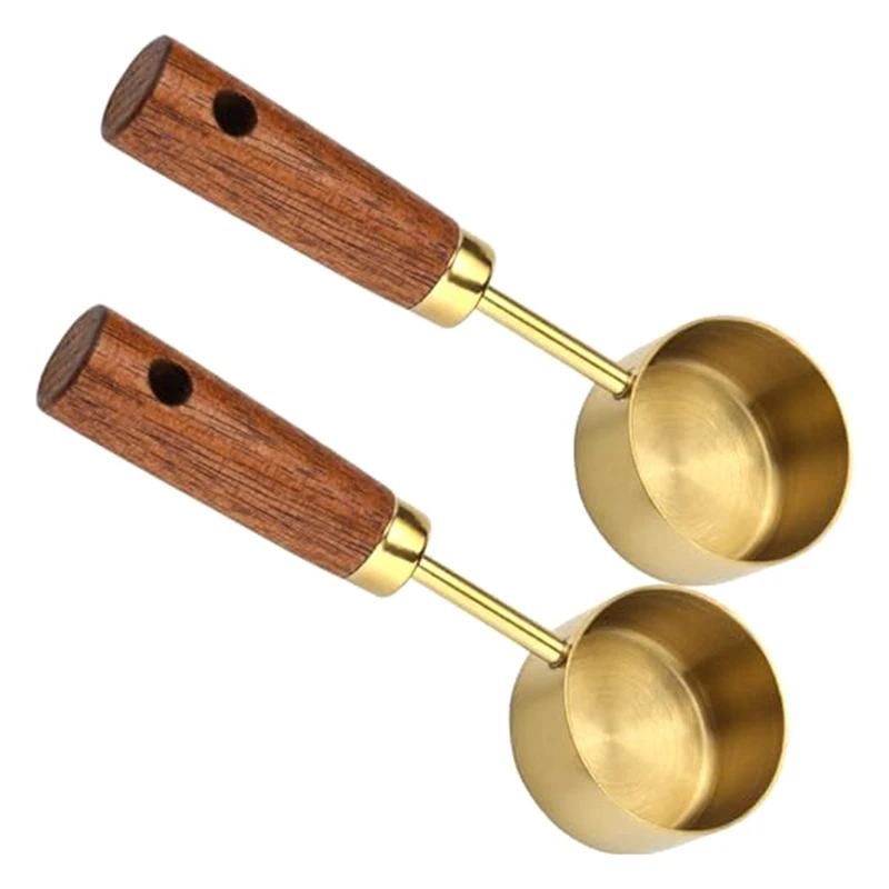 

Stainless Steel Coffee Scoop For Ground Coffee, 15Ml Coffee Measuring Scoop With Woodle Handle Coffee Spoons Easy To Use -A