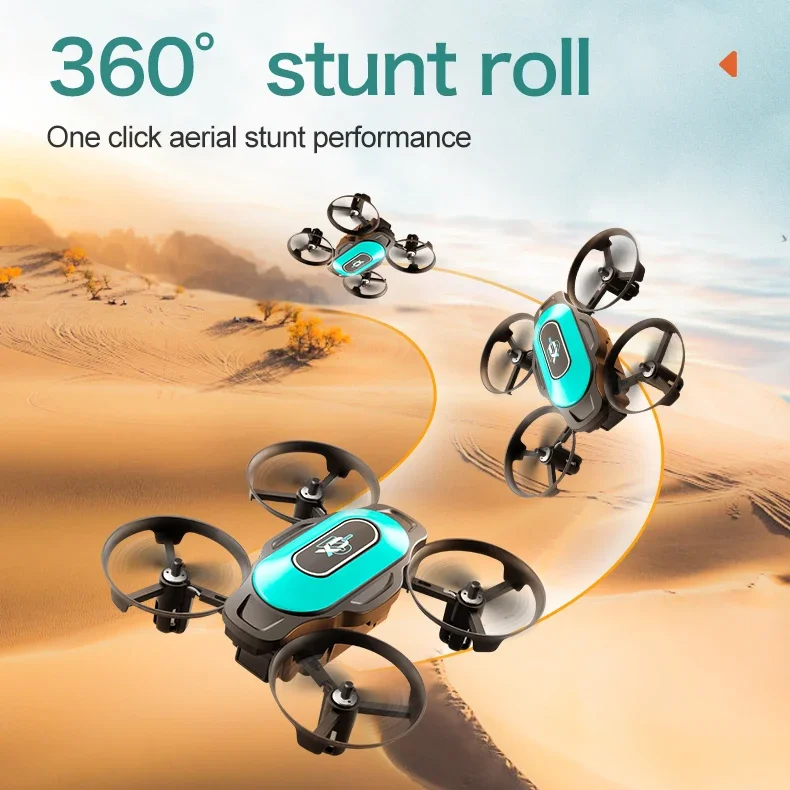 طائرة بدون طيار صغيرة RC 360 °   حيلة المتداول بنقرة واحدة الإقلاع والهبوط ألعاب هدايا ذكية ثابتة الارتفاع تحوم XD2