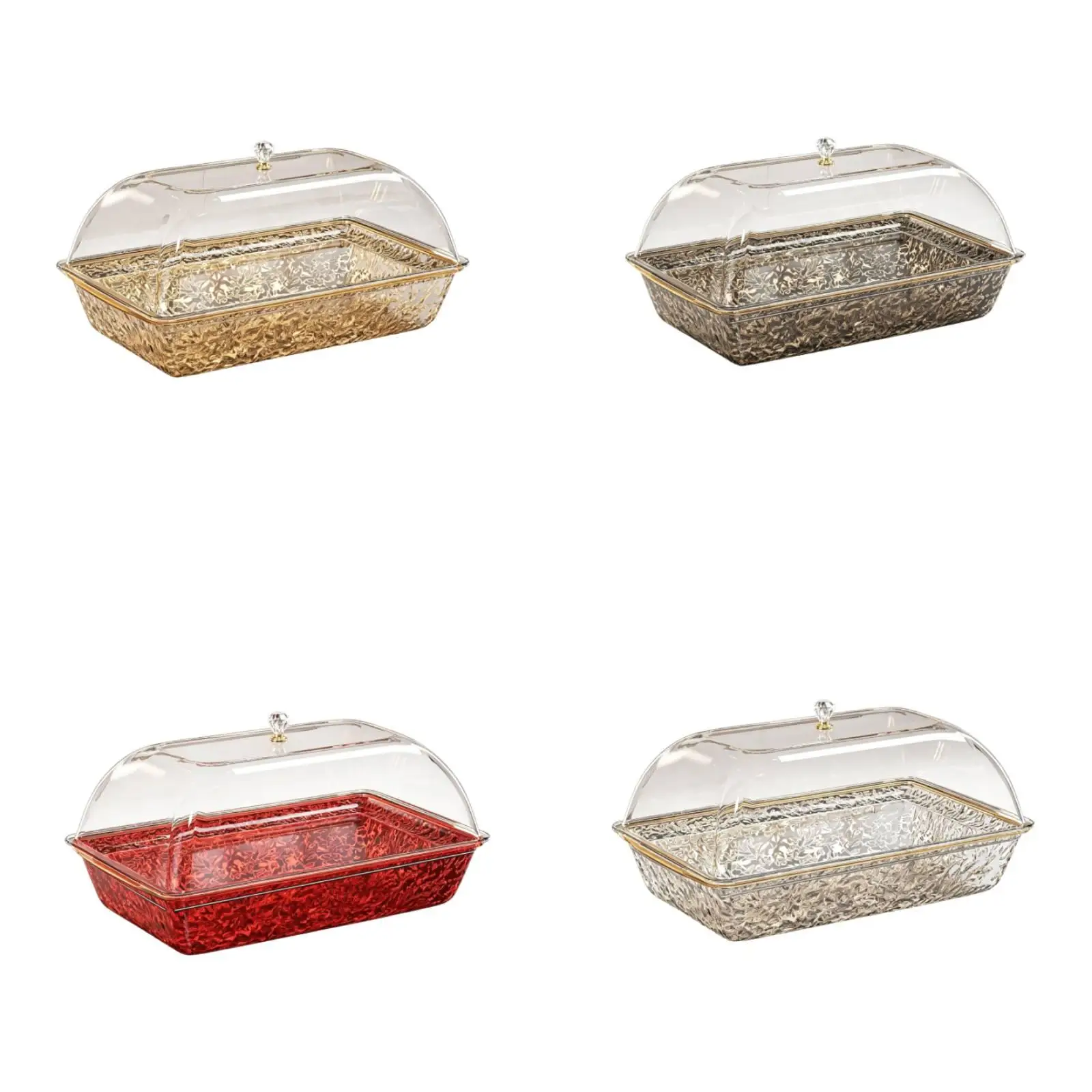 Rectangular Chilled Food Tray Transparent PETG ABS Serving Board Decorative Luxury Tray for Special Occasions