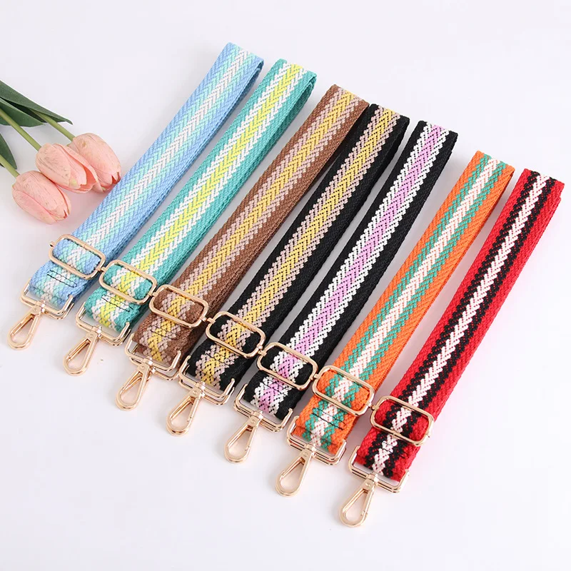 New colored cotton strap bag 숄더스트랩  ручкодержатель на сумку   bag accessories  가방만들기 diy 세트  handbag strap