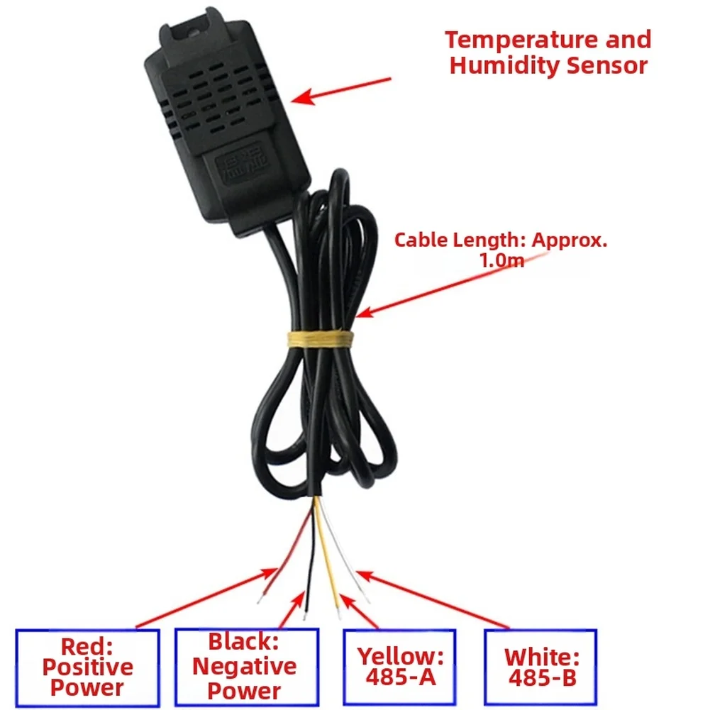 Industrial RS485 Temperature Humidity Sensor Transmitter with SHT40 Chip and Configurable Device for System Integration