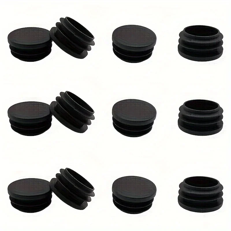 Cylindrical pipe plug, black end cap cover, suitable for furniture legs, durable floor protection pad liner for chair/table legs