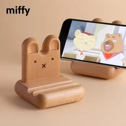 Kawaii Miffy Mobile Phone Desktop Stand Tablet Stand Wooden Phone Stand Gift Toy