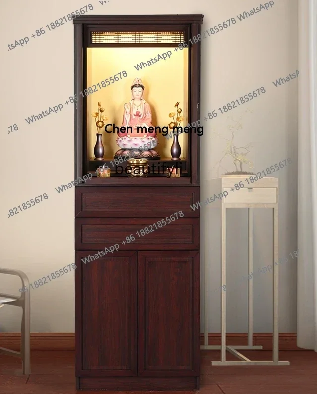 z183  Modern Minimalist with Door Chinese Retro Hidden Door God of Wealth Guanyin Altar Buddha Niche Clothes Closet
