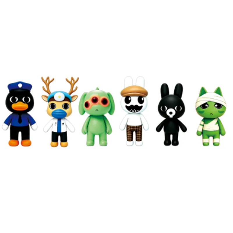 Horror Hospital Cartoon Animal Figures Doll Creative Desktop Ornament Surprise Birthday Holiday Present For Boys Girls