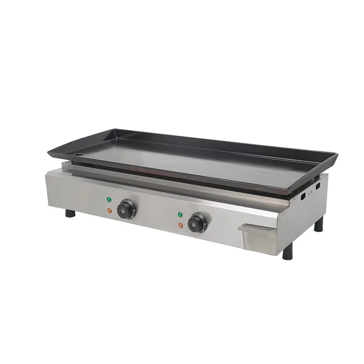 Commercial Kitchen Equipment Electric Tabletop Flat Plate Hamburger Griddle Stainless Steel Cast Iron Grill Griddle For Sale