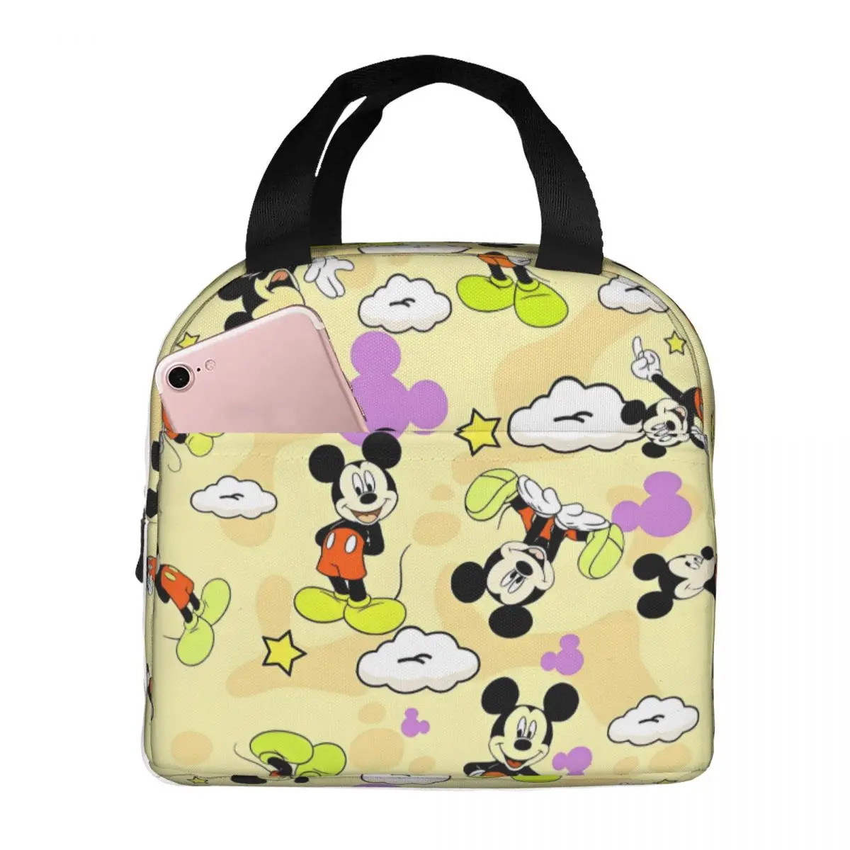 

Изолированные сумки для обедов с изображением Микки Мауса в стиле манга для женщин, портативные термосумки-холодильники для бенто-боксов, для работы, школы, путешествий