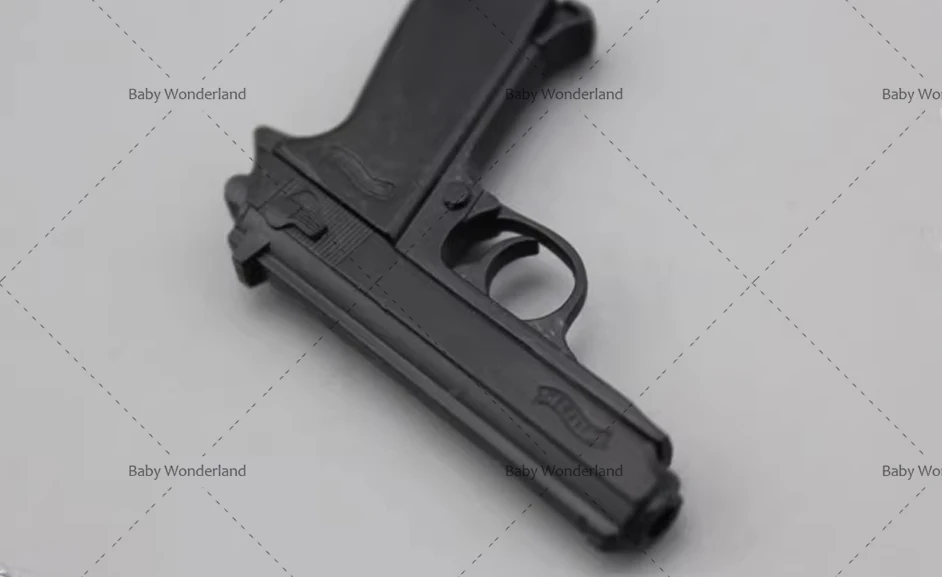 In Stock 1/12 Ratio PPK Soldier P istol Weapon Model Scene Props Fit 6''Action Figure Body Accessories Length About 4cm