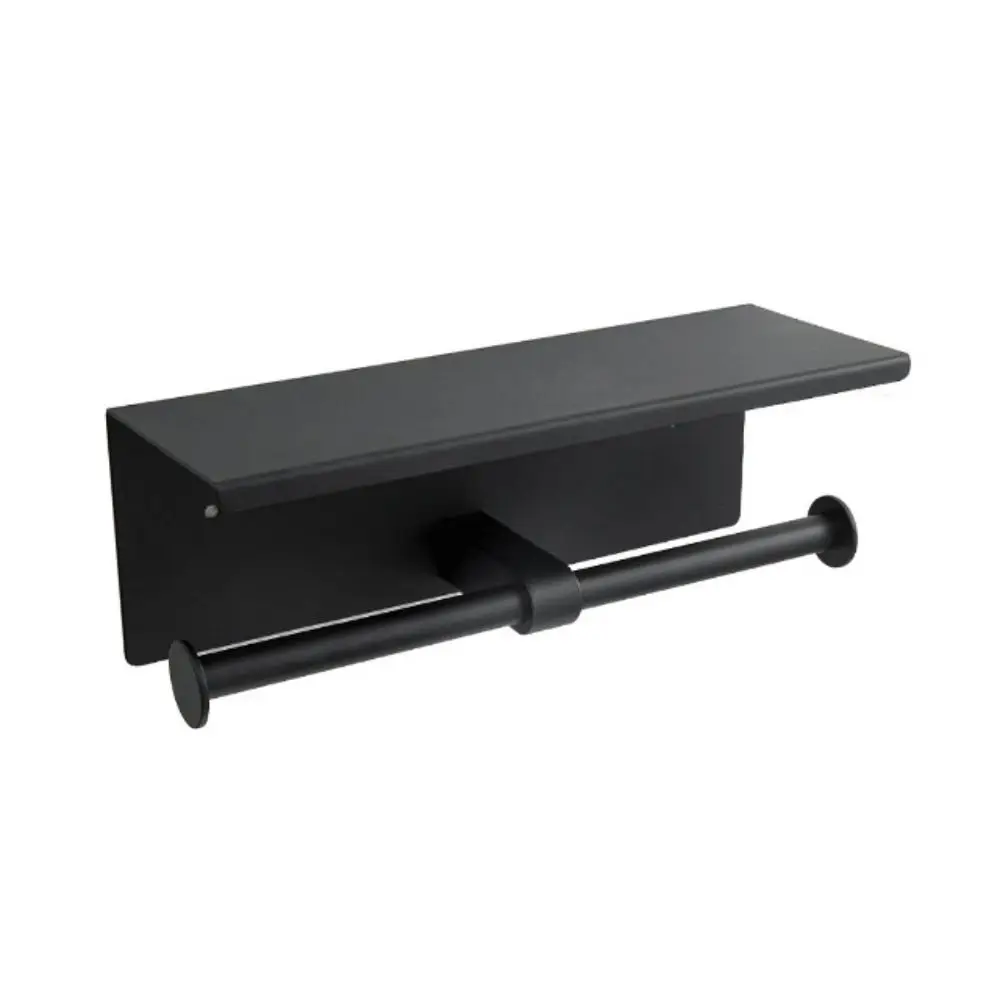 

С лотком, держатель для бумажных полотенец в рулоне, настенный держатель для туалетной бумаги из нержавеющей стали, устойчивый к коррозии, черный/серебристый