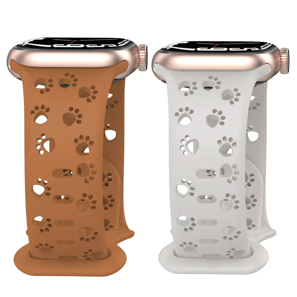 Correa de silicona para Apple Watch, 44mm, 40mm, 49mm, 41mm, 45mm, 38mm, pulsera hueca, iWatch Series SE 8 7 6 5 9 Ultra 2