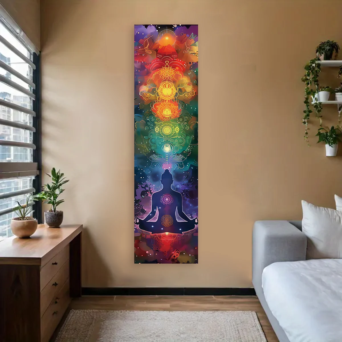 Tapestry Wall Hanging Tapestry Anime Chakra Energy Mandala Meditation Wall Decor Human Energy Center Balance Art Tapestry