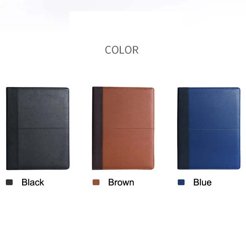 A4 Leather Folder for Document Executive Portfolio Folder Business Man Organizer Black Suitcase Holder for Office Supplier