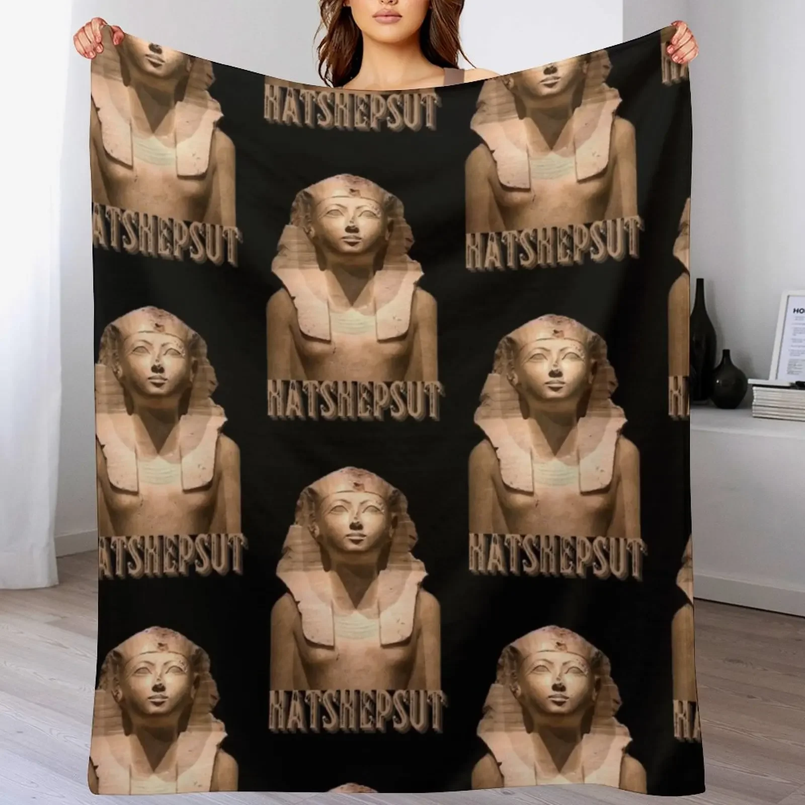 

Hatshepsut Egyptian queen, ancient egypt queens Throw Blanket Soft Beds Stuffeds Soft Plush Plaid Extra Large Throw Blankets
