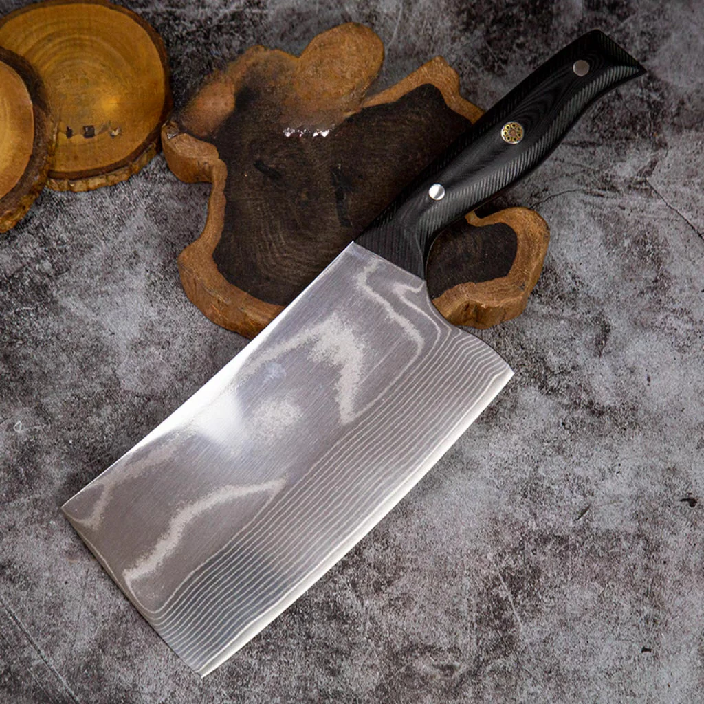 RHON 7.5inch VG10 Damascus Steel Chopping Knife VG10 Steel Chinese Kitchen Meat Cleaver Slicing Utility Vegetable Cutting Knives