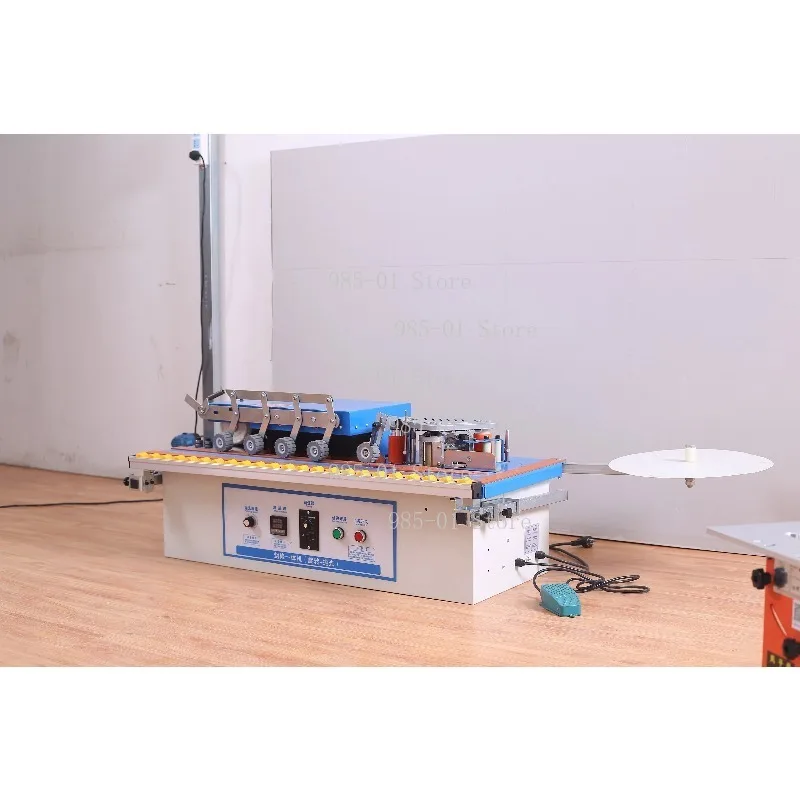 Portable mini edge banding machine, multifunctional design for PVC, melamine and wood board processing