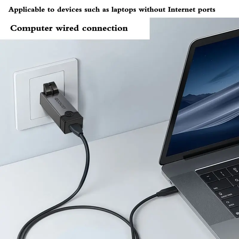 Aluminum Alloy Type-C to RJ45 Gigabit Ethernet Adapter Plug and Play Tablet Phone High-Speed Network Converter