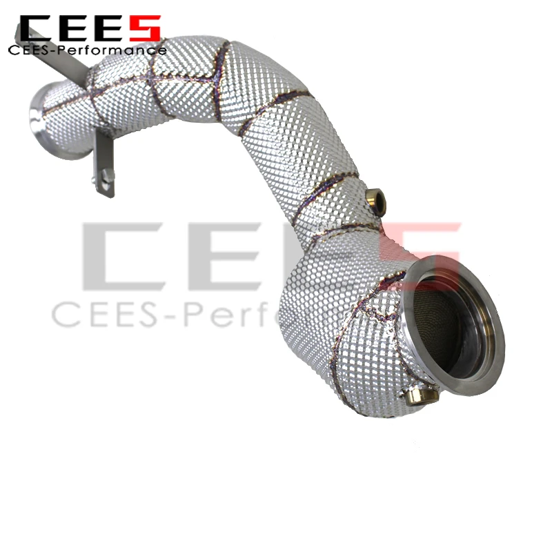 Cees Auto alto flujo Cat 100/200/300 tubo de bajada de celda para mercedes-benz C200 2,0 T 2015-2022 catalizador SS304 escape de sonido de carrera