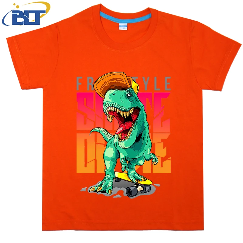 Freestyle Skate or Die printed kids T-shirt, summer cotton short-sleeved casual top, suitable for both boys and girls